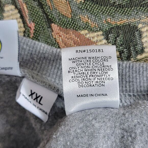 Smiley World Sweatshirt Womens XXL Gray Love Above All Oversized Crop Fleece - Picture 9 of 9